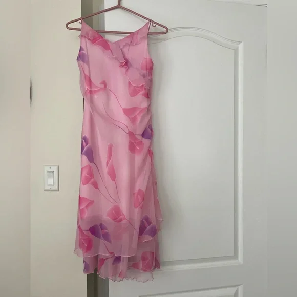 Y2K Pink Ruffled Dress - Picture 1 of 6